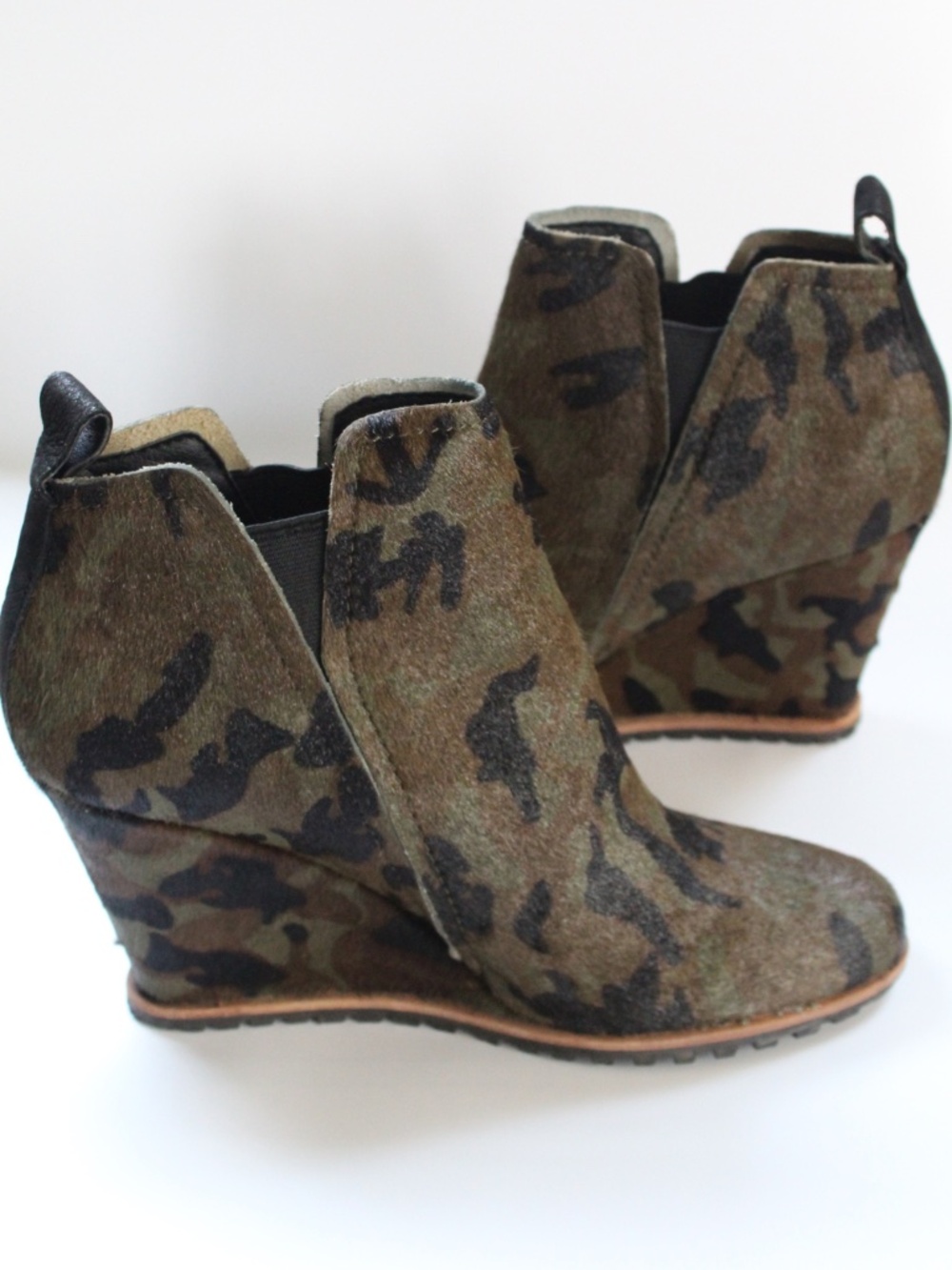 Dolce Vita - New Camo Calf Hair Wedge Pull-On Ankle Booties